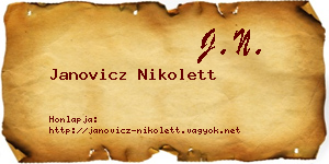 Janovicz Nikolett névjegykártya